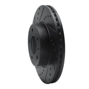 Cadillac ATS Brake Rotor (1) - Front Left - R1 Concepts - Drilled & Slotted - Black - `13-`25